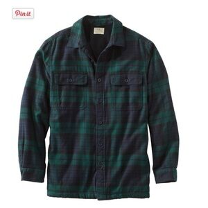 LLBean fleece lined flannel